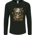 Foliage Skull Mens Long Sleeve T-Shirt Black