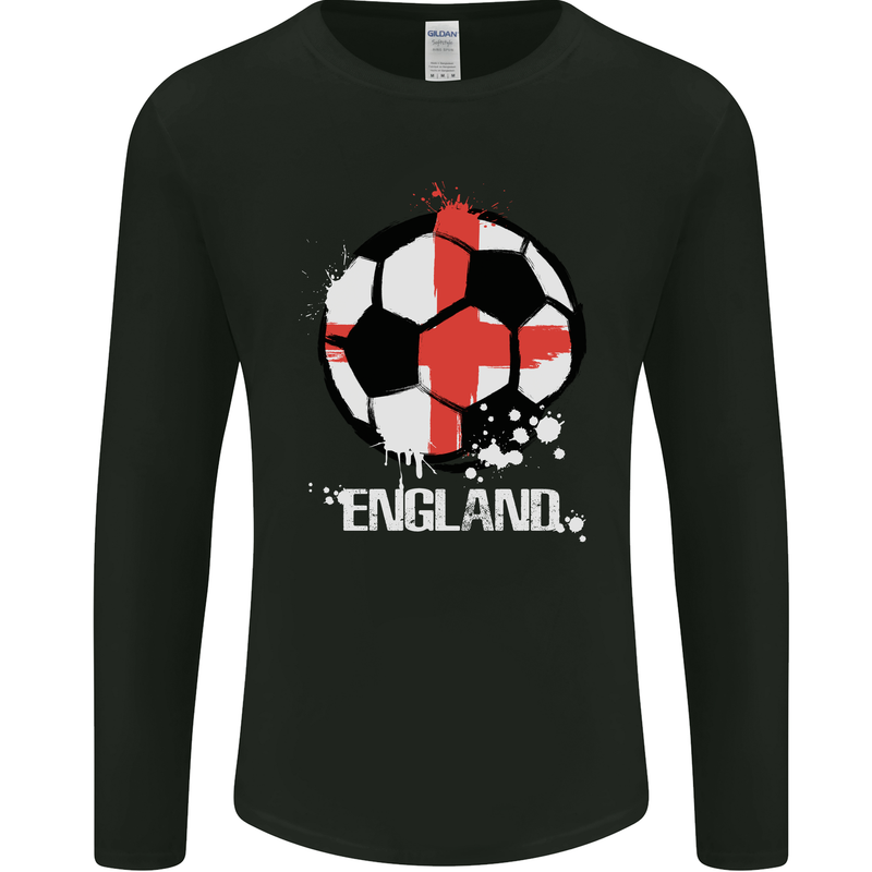 Football England Flag Mens Long Sleeve T-Shirt Black