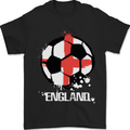 Football England Flag Mens T-Shirt 100% Cotton Black