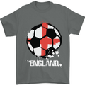 Football England Flag Mens T-Shirt 100% Cotton Charcoal