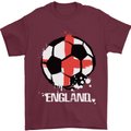 Football England Flag Mens T-Shirt 100% Cotton Maroon