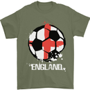 Football England Flag Mens T-Shirt 100% Cotton Military Green