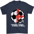 Football England Flag Mens T-Shirt 100% Cotton Navy Blue