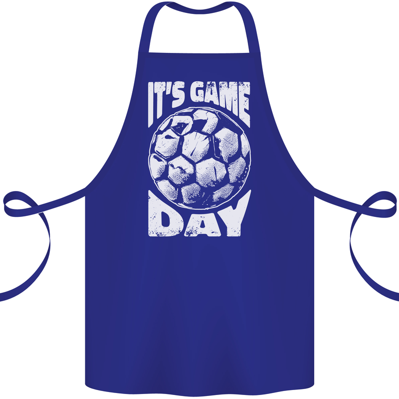 Football Game Day England Ireland Scotland Wales Cotton Apron 100% Organic Royal Blue