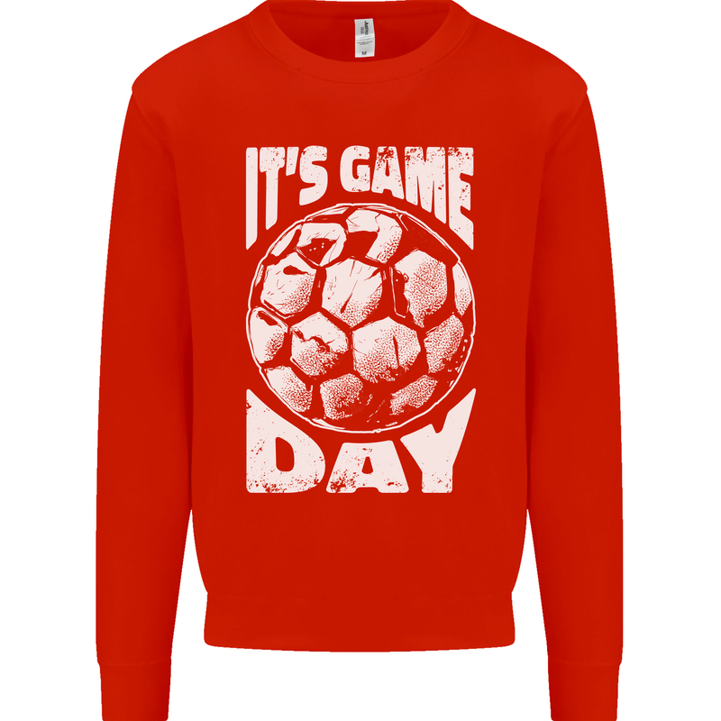 Football Game Day England Ireland Scotland Wales Kids Sweatshirt Jumper Bright Red