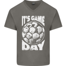 Football Game Day England Ireland Scotland Wales Mens V-Neck Cotton T-Shirt Charcoal