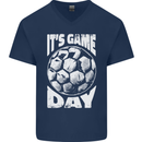 Football Game Day England Ireland Scotland Wales Mens V-Neck Cotton T-Shirt Navy Blue