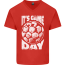 Football Game Day England Ireland Scotland Wales Mens V-Neck Cotton T-Shirt Red