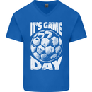Football Game Day England Ireland Scotland Wales Mens V-Neck Cotton T-Shirt Royal Blue