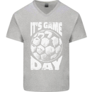 Football Game Day England Ireland Scotland Wales Mens V-Neck Cotton T-Shirt Sports Grey
