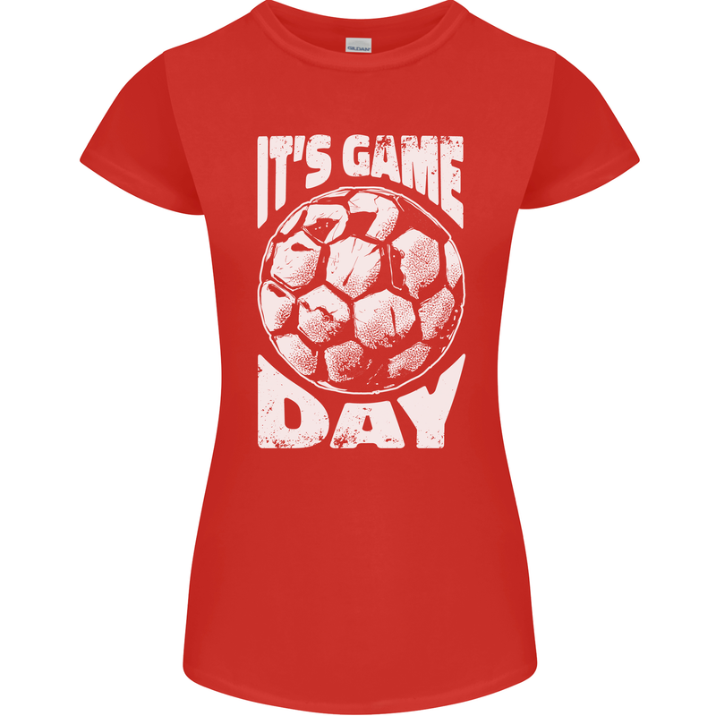 Football Game Day England Ireland Scotland Wales Womens Petite Cut T-Shirt Red