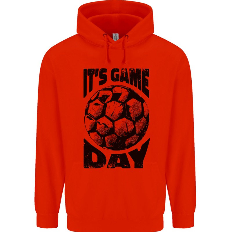 Football Its Game Day Soccer Childrens Kids Hoodie Bright Red