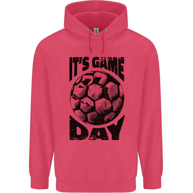 Football Its Game Day Soccer Childrens Kids Hoodie Heliconia