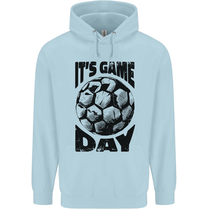 Football Its Game Day Soccer Childrens Kids Hoodie Light Blue
