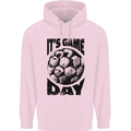 Football Its Game Day Soccer Childrens Kids Hoodie Light Pink