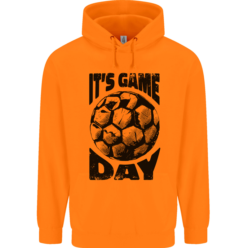 Football Its Game Day Soccer Childrens Kids Hoodie Orange