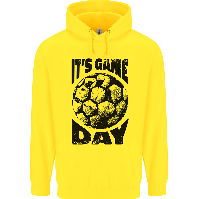 Football Its Game Day Soccer Childrens Kids Hoodie Yellow