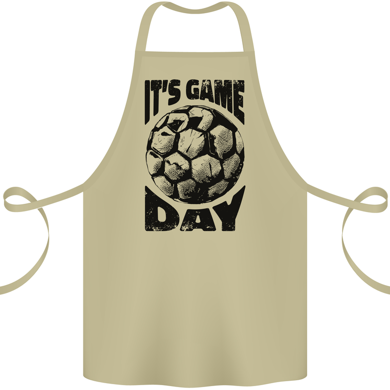 Football Its Game Day Soccer Cotton Apron 100% Organic Khaki