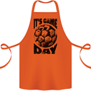 Football Its Game Day Soccer Cotton Apron 100% Organic Orange