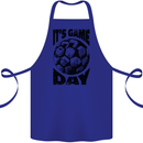 Football Its Game Day Soccer Cotton Apron 100% Organic Royal Blue