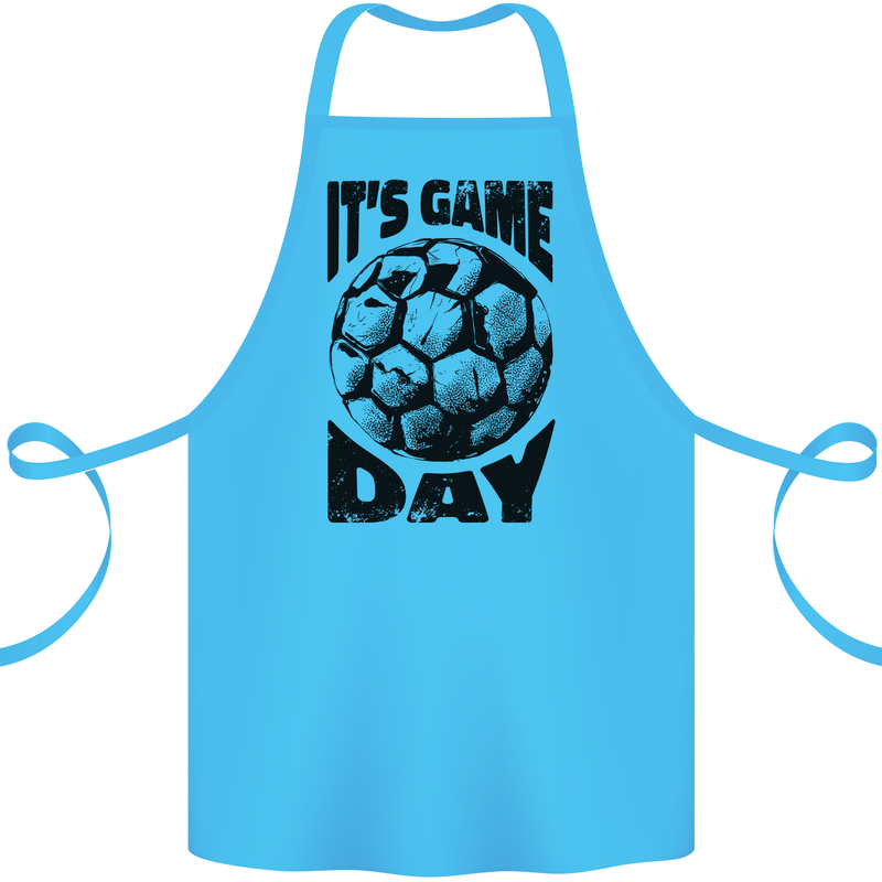 Football Its Game Day Soccer Cotton Apron 100% Organic Turquoise