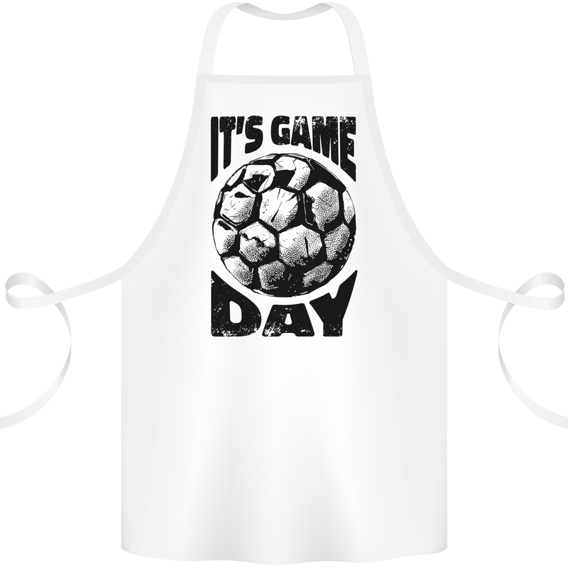 Football Its Game Day Soccer Cotton Apron 100% Organic White