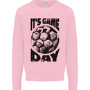 Football Its Game Day Soccer Kids Sweatshirt Jumper Light Pink