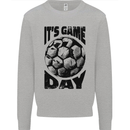 Football Its Game Day Soccer Kids Sweatshirt Jumper Sports Grey