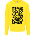 Football Its Game Day Soccer Kids Sweatshirt Jumper Yellow