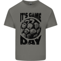 Football Its Game Day Soccer Kids T-Shirt Childrens Charcoal