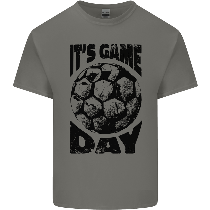 Football Its Game Day Soccer Kids T-Shirt Childrens Charcoal