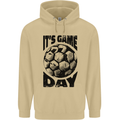 Football Its Game Day Soccer Mens 80% Cotton Hoodie Sand