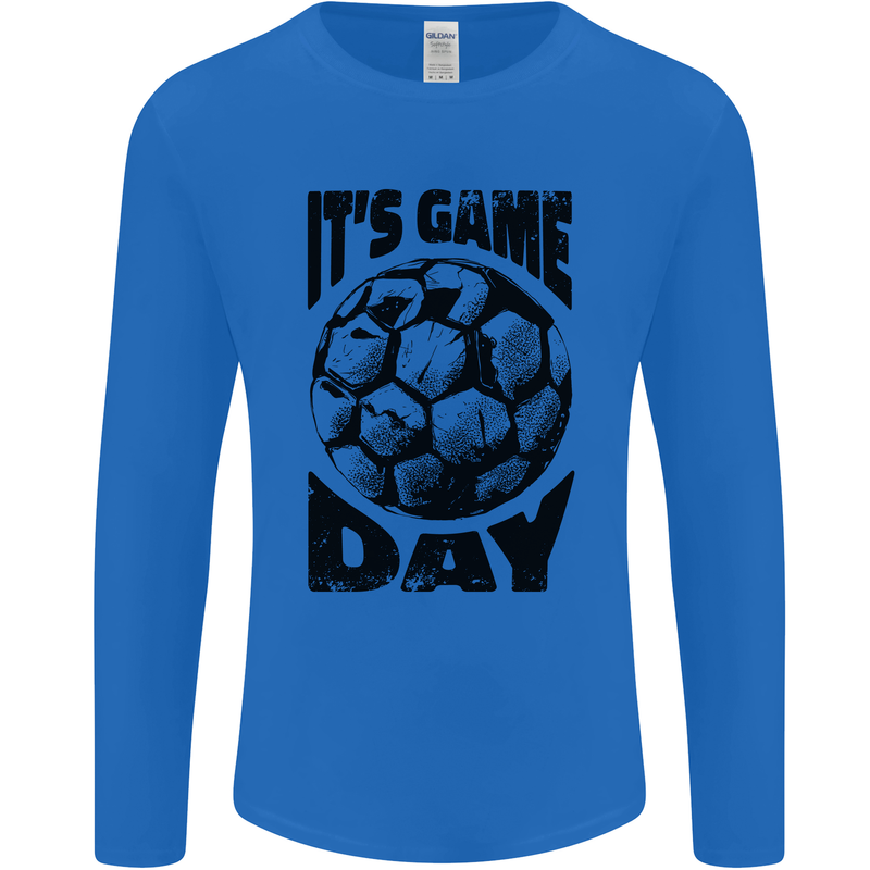 Football Its Game Day Soccer Mens Long Sleeve T-Shirt Royal Blue