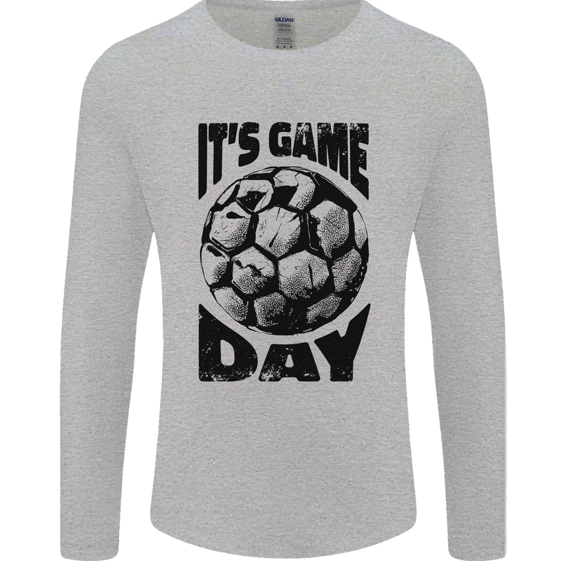 Football Its Game Day Soccer Mens Long Sleeve T-Shirt Sports Grey