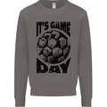 Football Its Game Day Soccer Mens Sweatshirt Jumper Charcoal