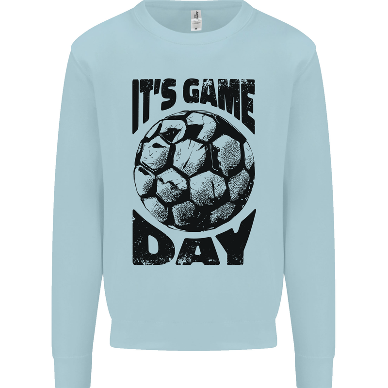 Football Its Game Day Soccer Mens Sweatshirt Jumper Light Blue
