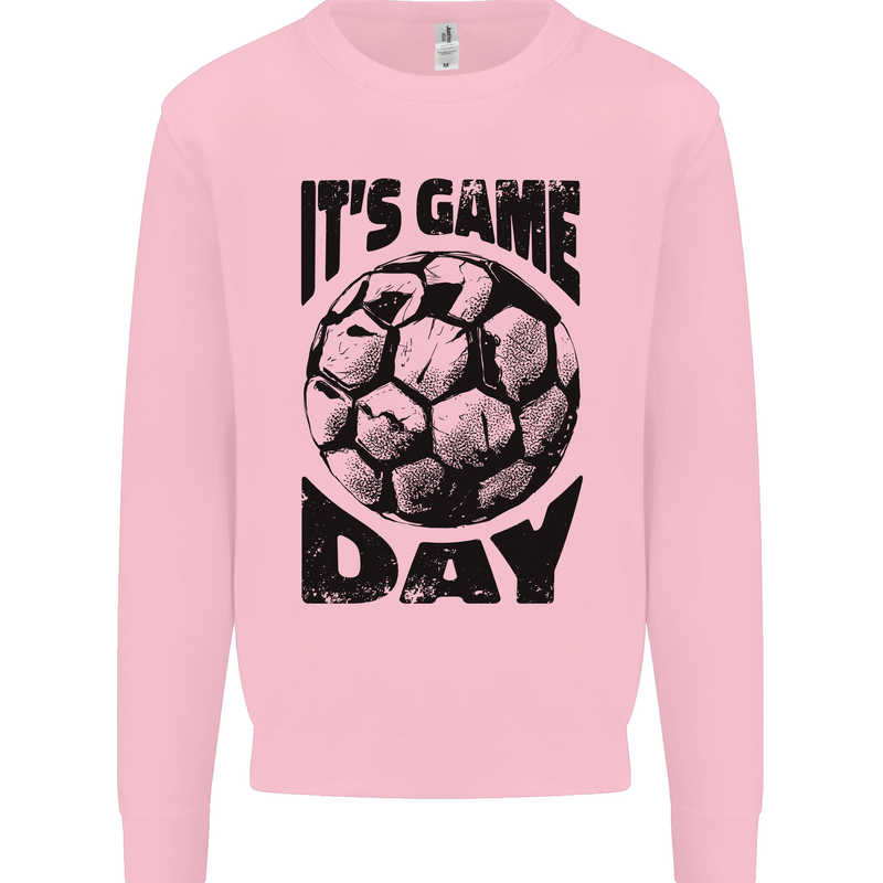 Football Its Game Day Soccer Mens Sweatshirt Jumper Light Pink
