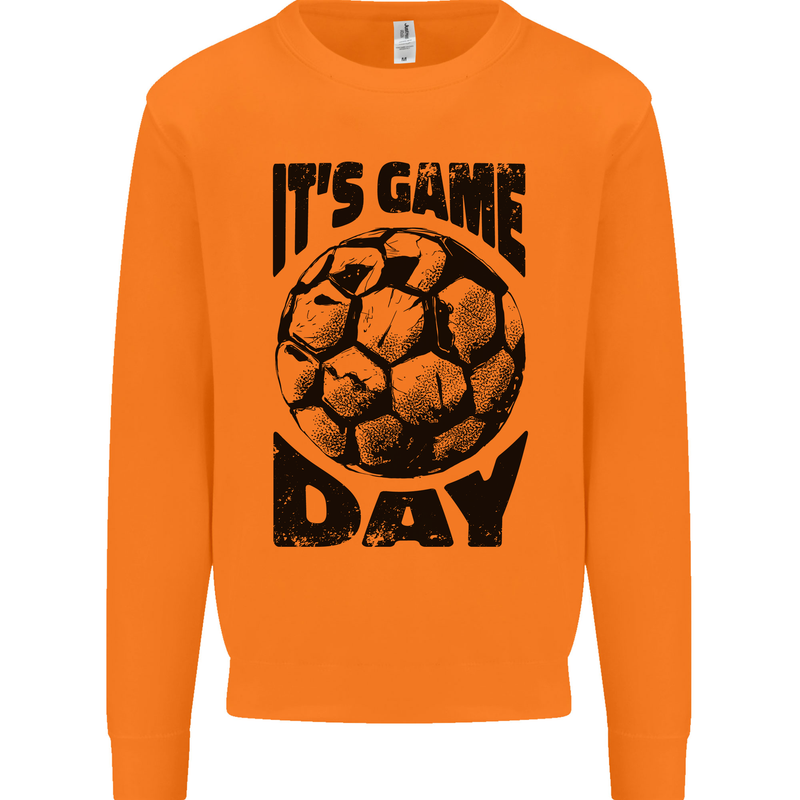 Football Its Game Day Soccer Mens Sweatshirt Jumper Orange