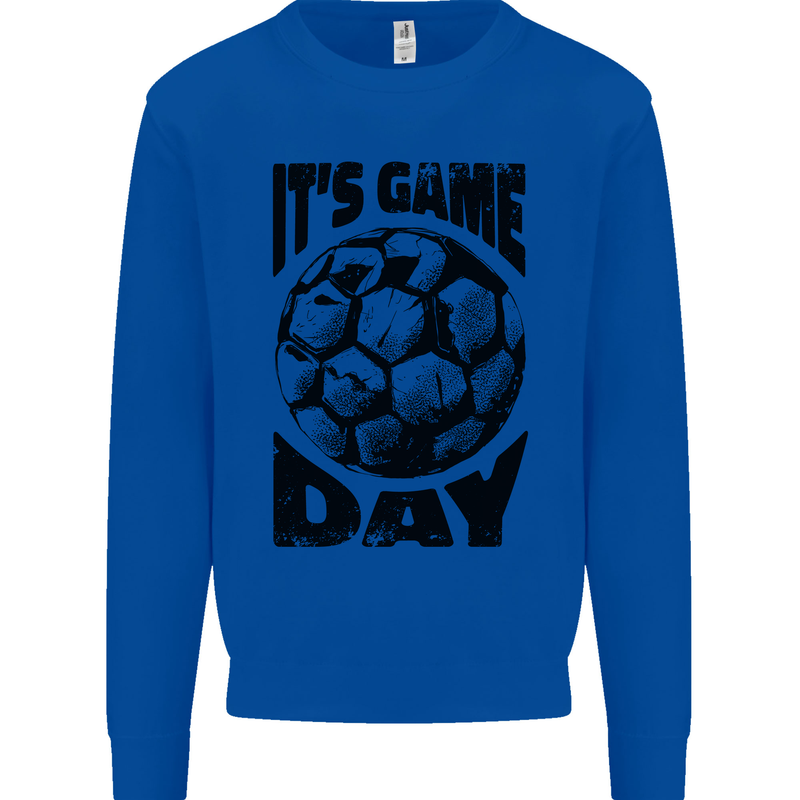 Football Its Game Day Soccer Mens Sweatshirt Jumper Royal Blue