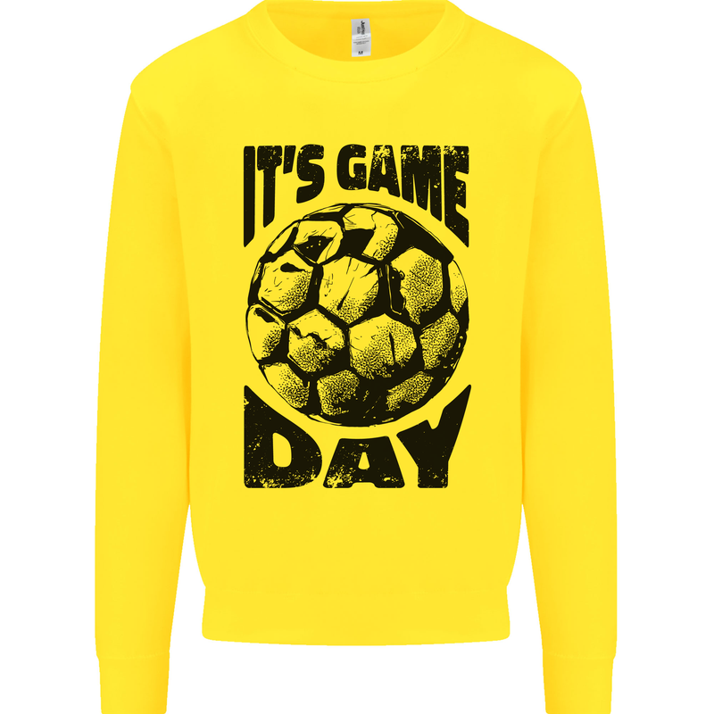 Football Its Game Day Soccer Mens Sweatshirt Jumper Yellow