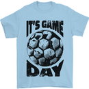 Football Its Game Day Soccer Mens T-Shirt 100% Cotton Light Blue