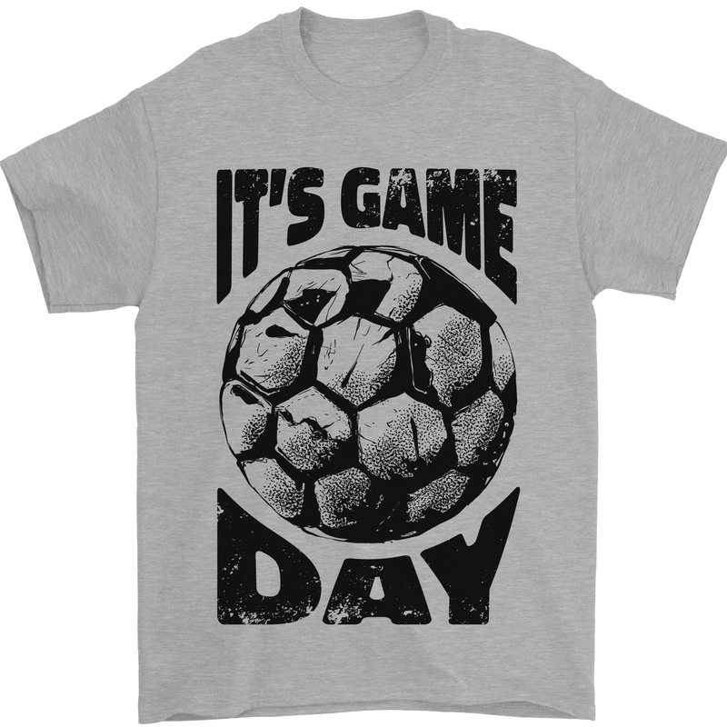 Football Its Game Day Soccer Mens T-Shirt 100% Cotton Sports Grey