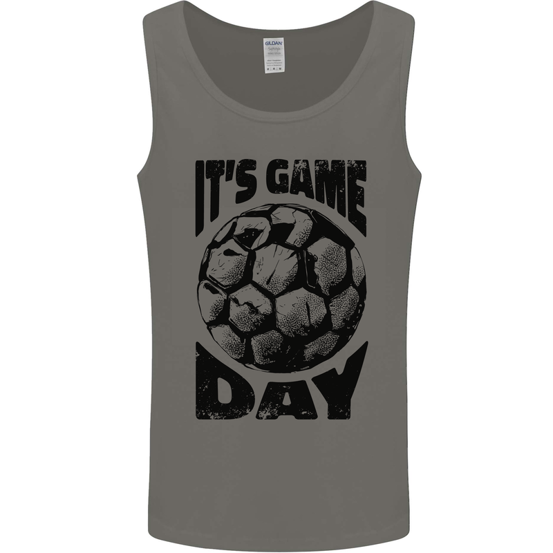Football Its Game Day Soccer Mens Vest Tank Top Charcoal