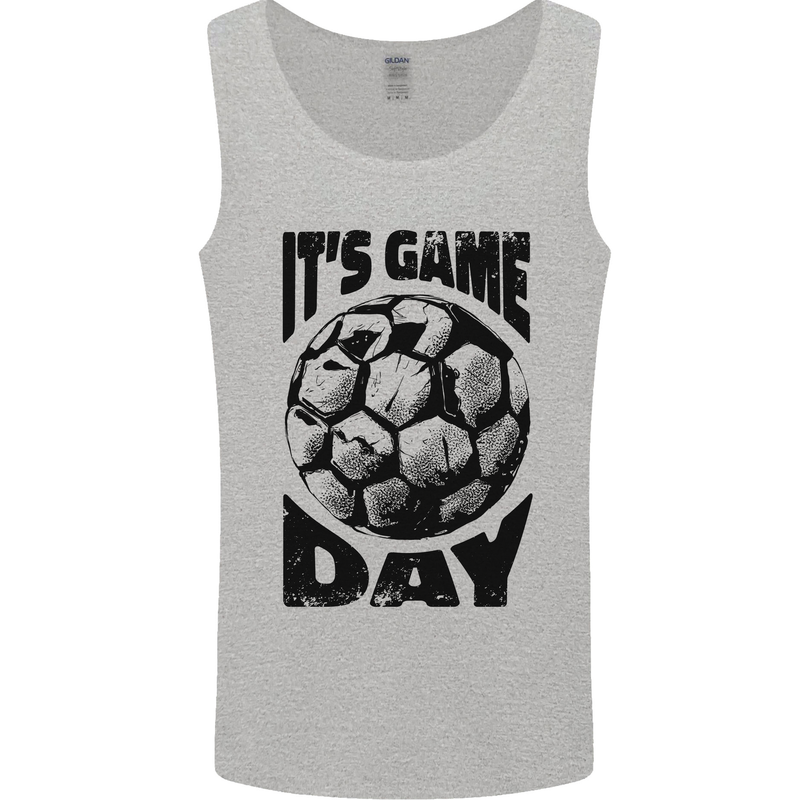 Football Its Game Day Soccer Mens Vest Tank Top Sports Grey