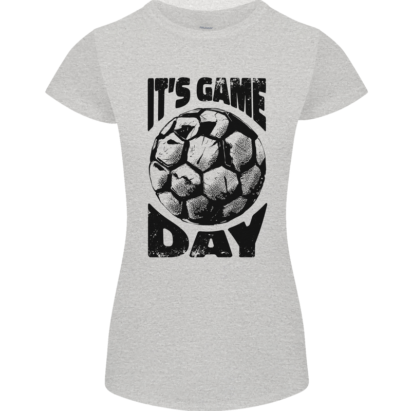 Football Its Game Day Soccer Womens Petite Cut T-Shirt Sports Grey