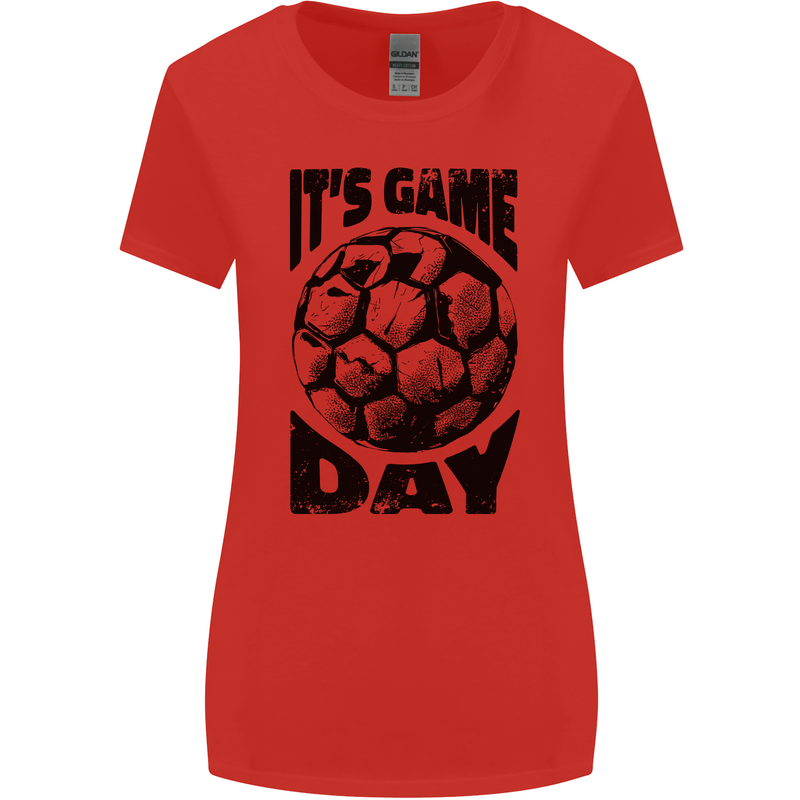 Football Its Game Day Soccer Womens Wider Cut T-Shirt Red