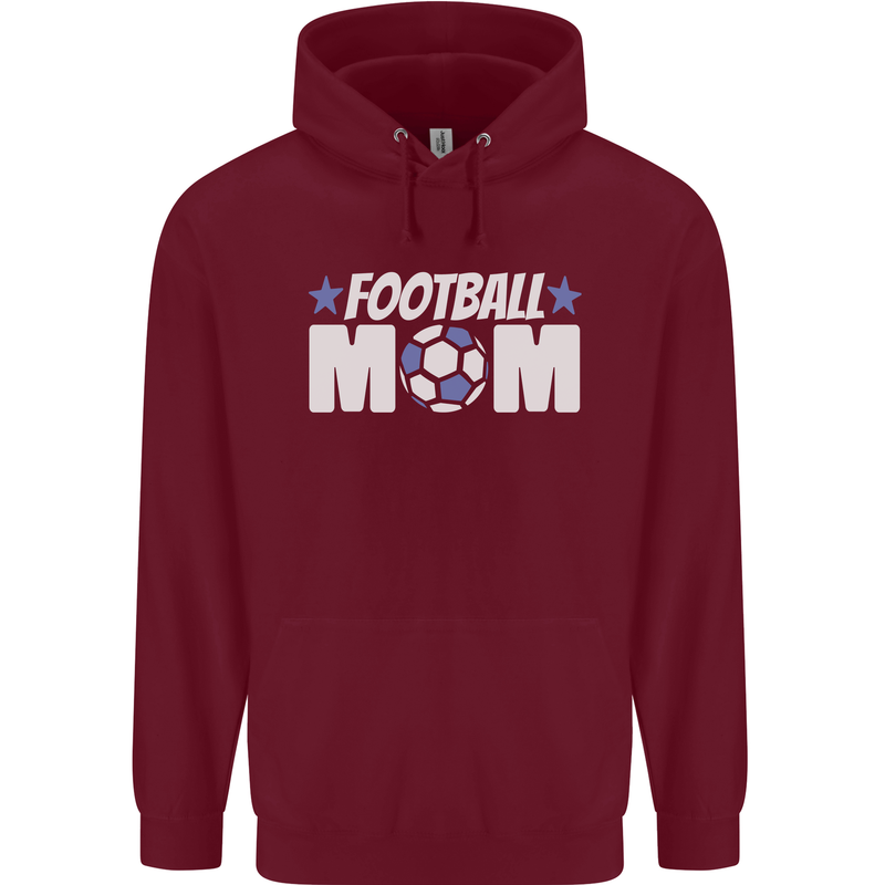 Football Mum Mom Childrens Kids Hoodie Maroon