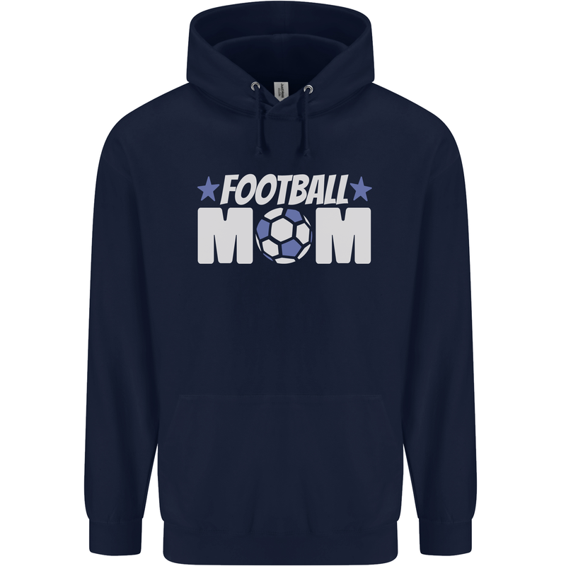 Football Mum Mom Childrens Kids Hoodie Navy Blue