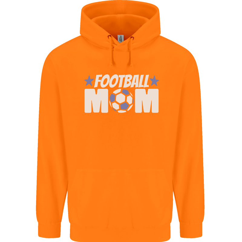 Football Mum Mom Childrens Kids Hoodie Orange