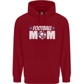 Football Mum Mom Childrens Kids Hoodie Red